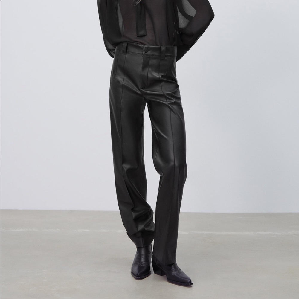 FULL LENGTH FAUX LEATHER FRANCOISE TROUSERS